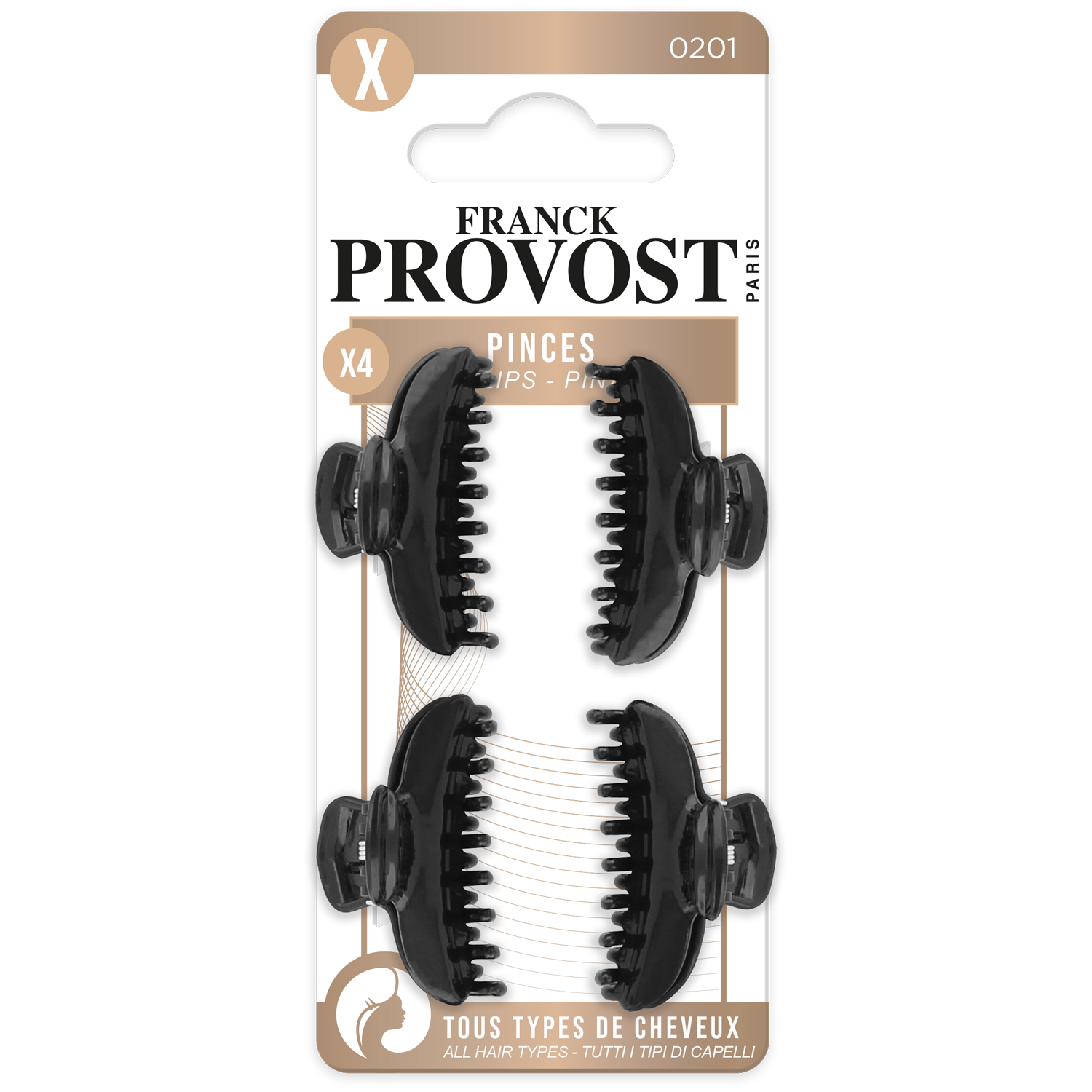 Franck Provost spinki do włosów, 4 szt./1 opak.