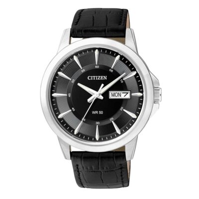 Zegarek CITIZEN Quartz Leather BF2011-01EC Czarnosrebrny