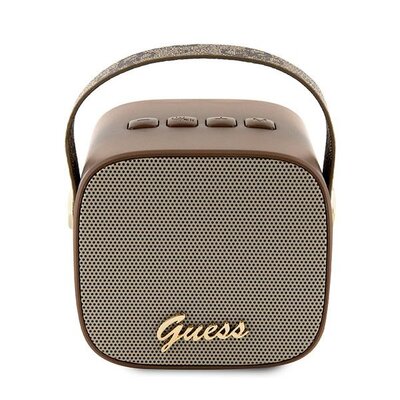 Głośnik mobilny GUESS Speaker Mini 4G Leather Script Logo Brązowy