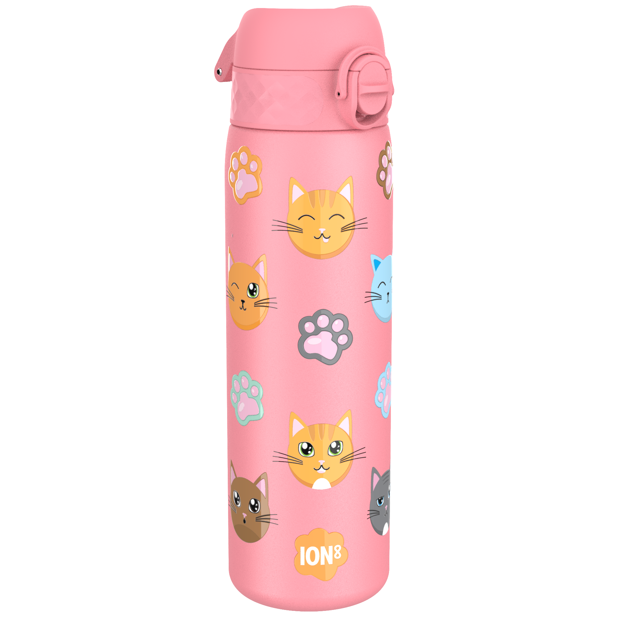 Ion8 bidon stalowy z ustnikiem Różowy w Koty, poj. 600 ml, 1 szt.