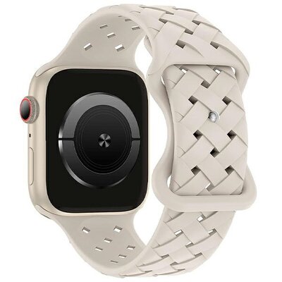 Pasek BELINE Silicone Woven do Apple Watch 4/5/6/7/8/9/SE/SE 2/SE 2022 (38/40/41mm) Beżowy