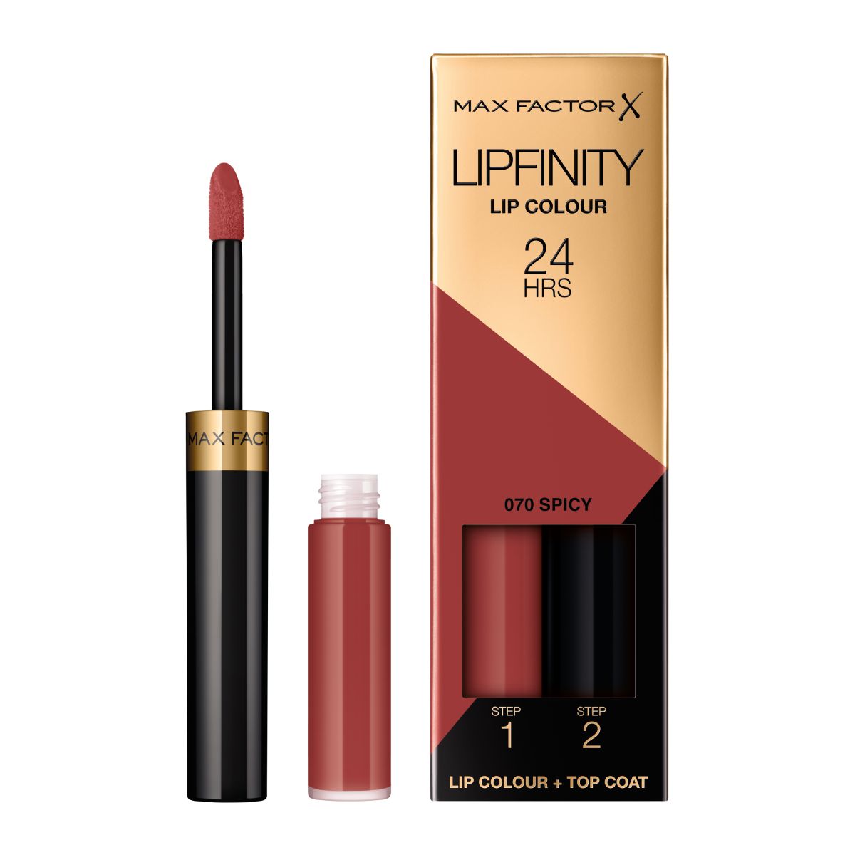 Max Factor Lipfinity Lip Colour 24H dwufazowa szminka o długotrwałym efekcie 070 spicy, 2,3 ml + 1,9 g