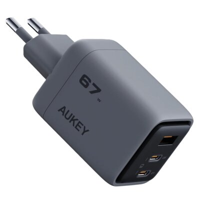 Ładowarka sieciowa AUKEY PA-C3 67W QC5.0 + PD3.0 Szary