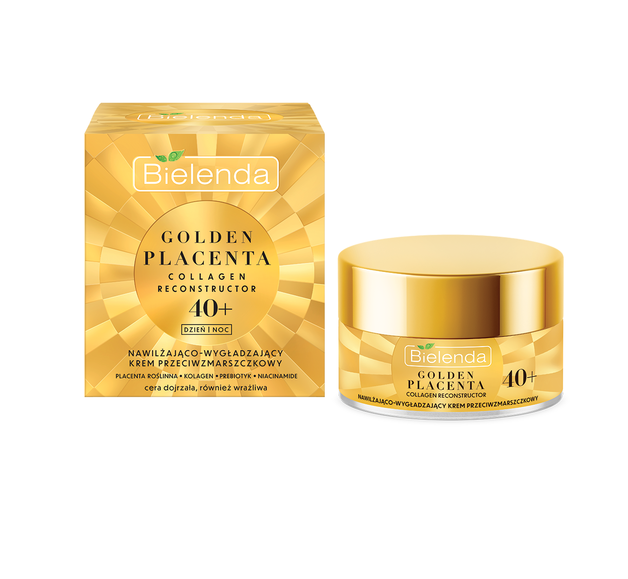 Bielenda Golden Placenta Collagen Reconstructor nawilżająco-wygładzający krem przeciwzmarszczkowy 40+, 50 ml