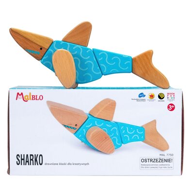 Klocki drewniane MALBLO Eco Sharko 7w1 MAL7750