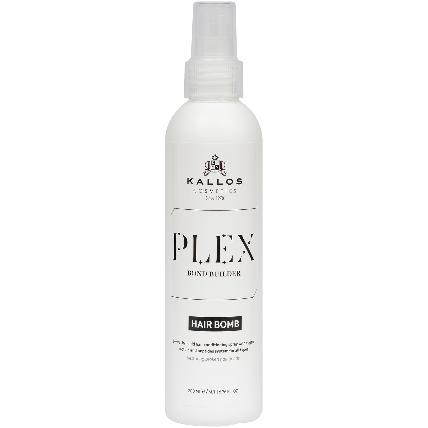 Kallos Plex spray z kompleksem białek roślinnych i peptydów do intensywnej pielęgnacji włosów, 200 ml