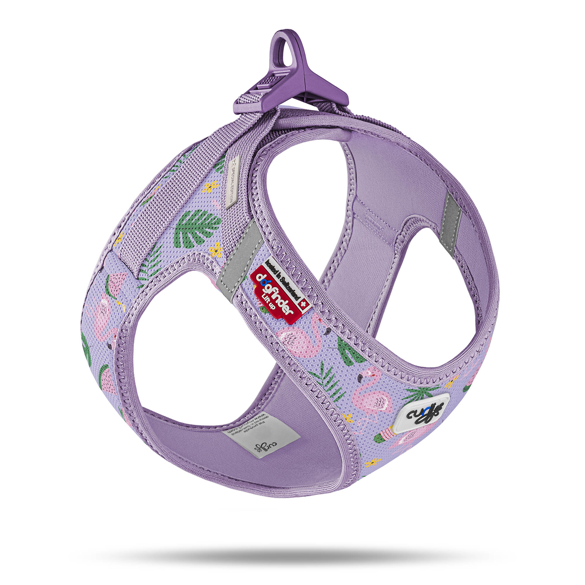 Curli Szelki dla psa Clasp Air Mesh Lavender Flamingo - letnia edycja