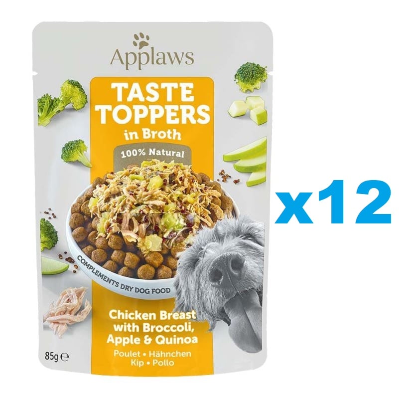 APPLAWS Taste Toppers Pierś z kurczaka, brokuł i quinoa w bulionie 12x85 g