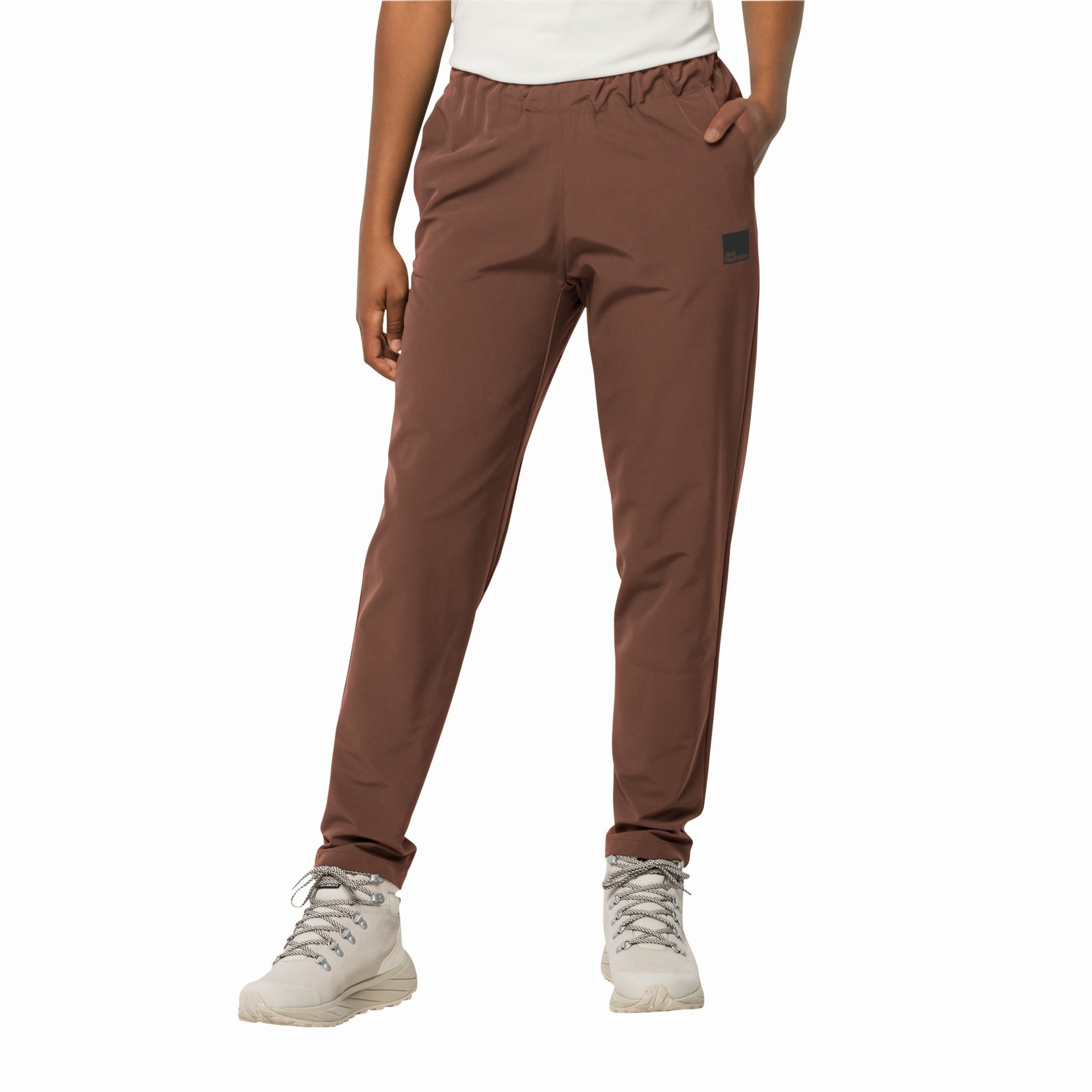 Damskie spodnie rowerowe Jack Wolfskin BIKE COMMUTE PANTS W dark rust - XS