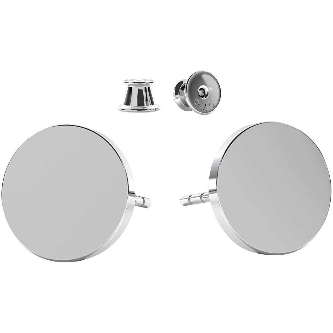 Giorre Okrągłe kolczyki ze srebra próby 925, 1 para