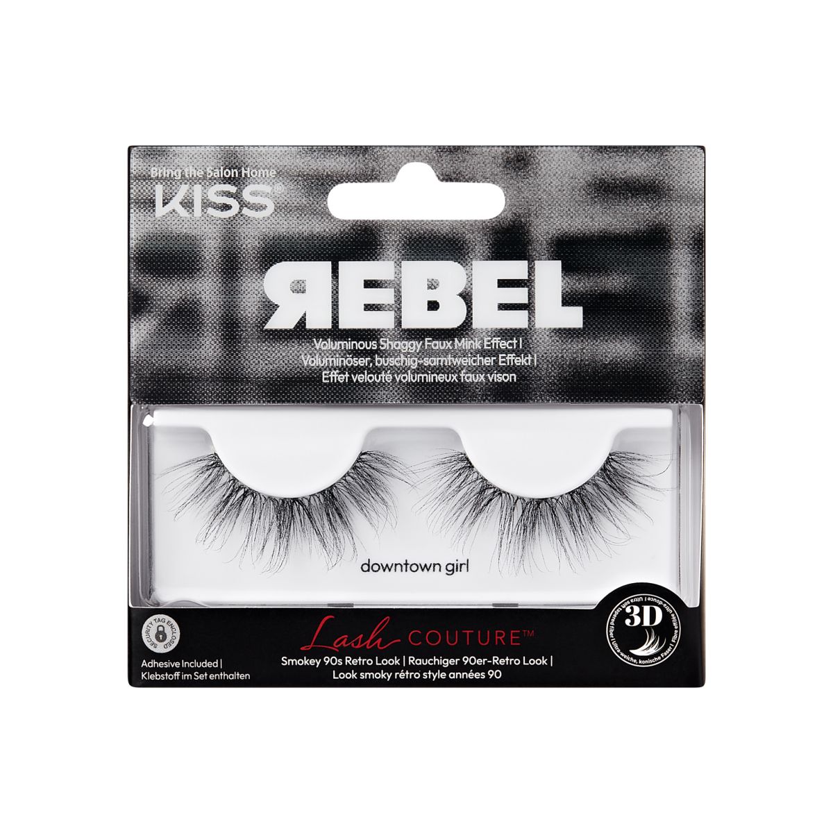 Kiss Rebel Collection sztuczne rzęsy na pasku, 1 opak.