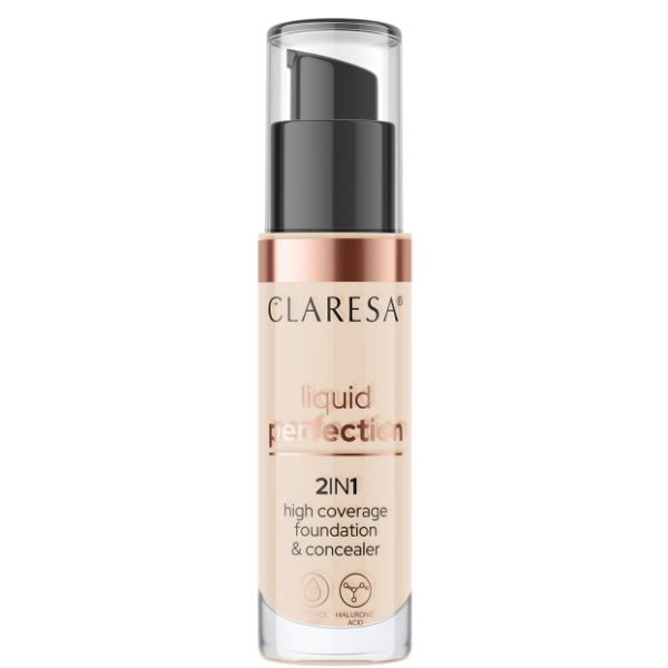 Claresa Liquid Perfection korektor i podkład do twarzy 102 warm medium, 34 g