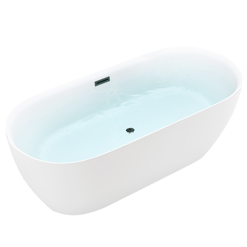 WANNA WOLNOSTOJĄCA CESANA 518A BIAŁA PRZELEW CZARNY 150x75 CM