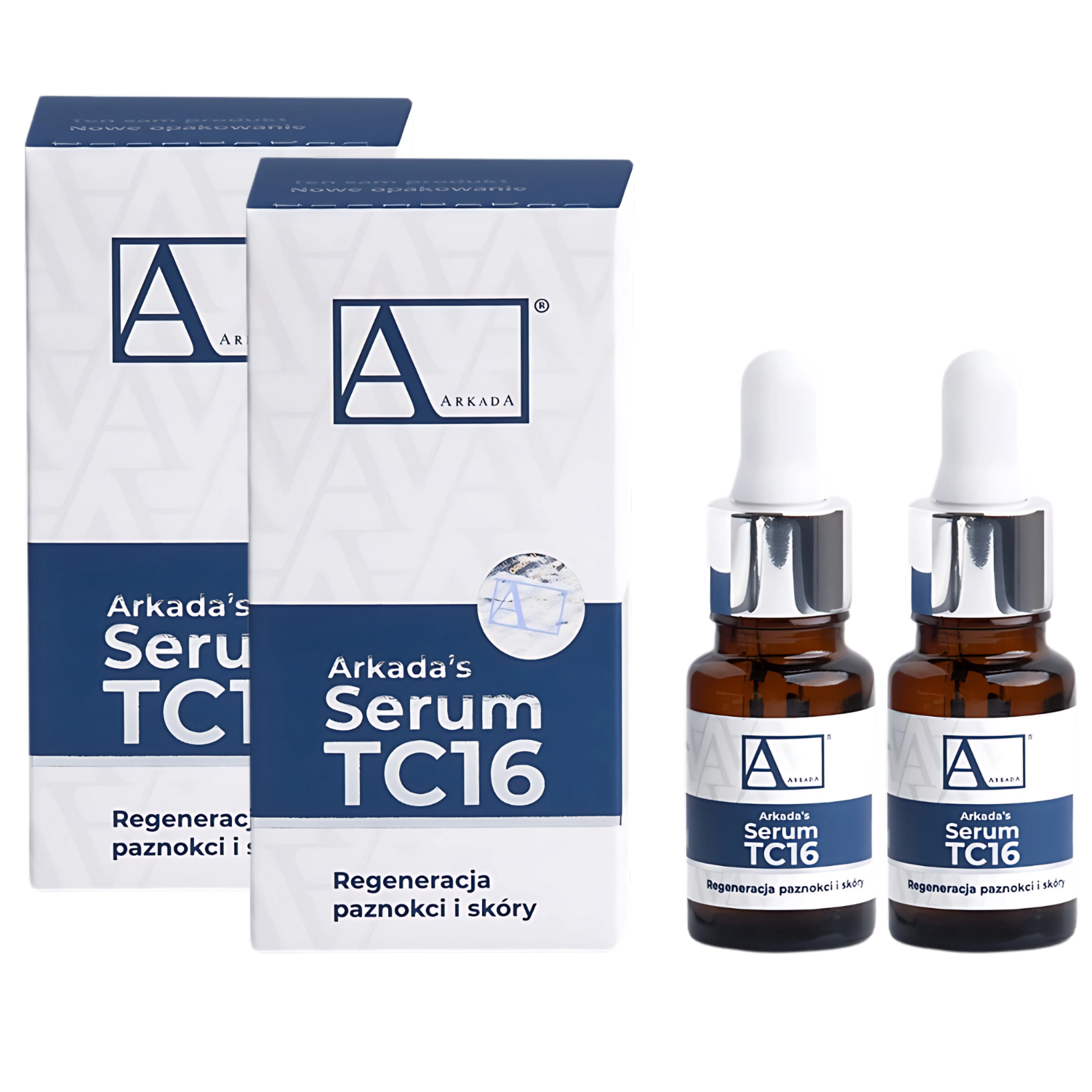 Arkada Serum TC16 zestaw: regenerujące serum kolagenowe do paznokci i skóry, 2x11 ml