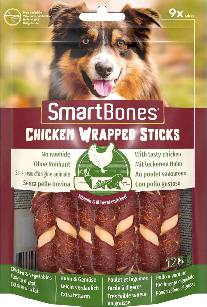 SMART BONES Chicken Wrap Sticks mini 9 szt. pałeczki do żucia dla psów ras małych kurczak