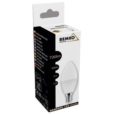 Żarówka LED BEMKO Samsung Inside D84-SLB-E14-C37-075-3K 7.5W E14