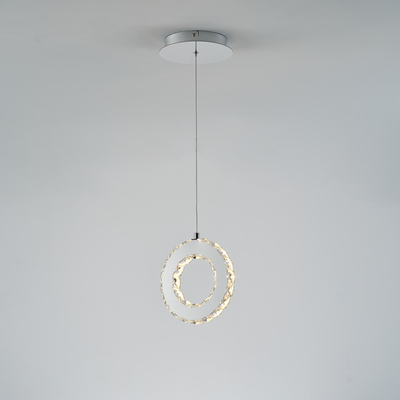 Lampa wisząca LED pierścień chrom GIRONA