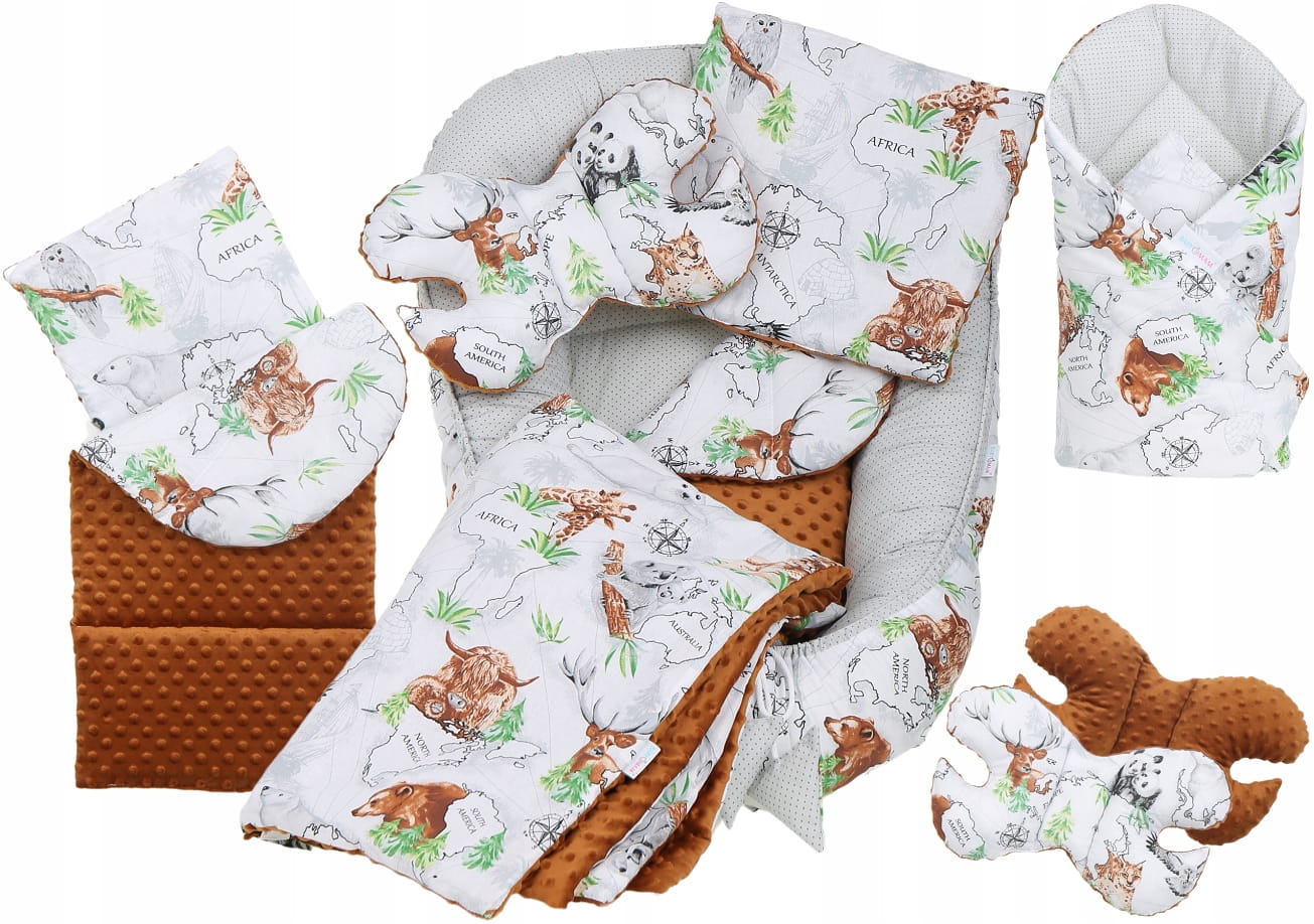 Babymam kokon niemowlęcy gniazdo kojec minky 7 el.