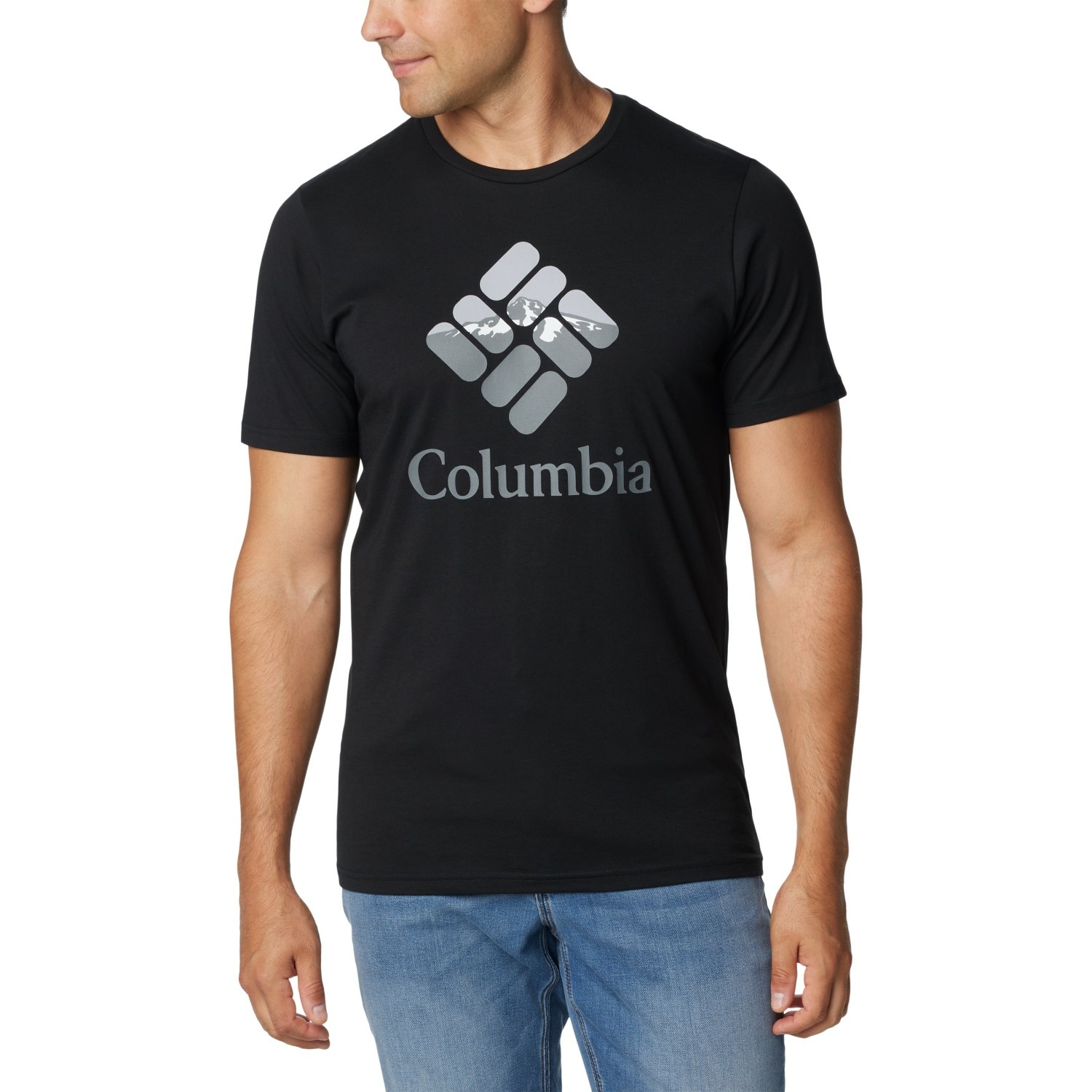 Męska koszulka Columbia Rapid Ridge™ Graphic Tee black/hood nightscape - S
