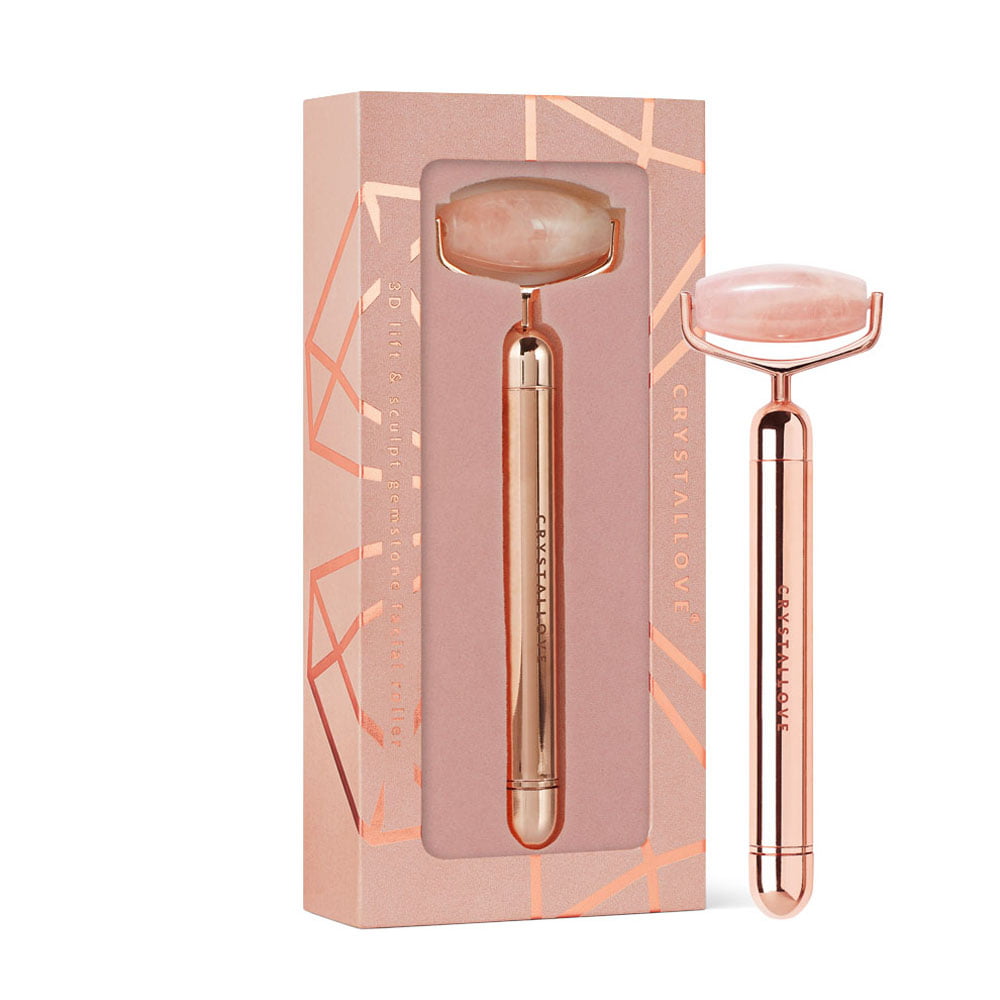 Crystallove Crystal Collection roller pulsacyjny z kwarcu różowego rose gold, 1 szt.