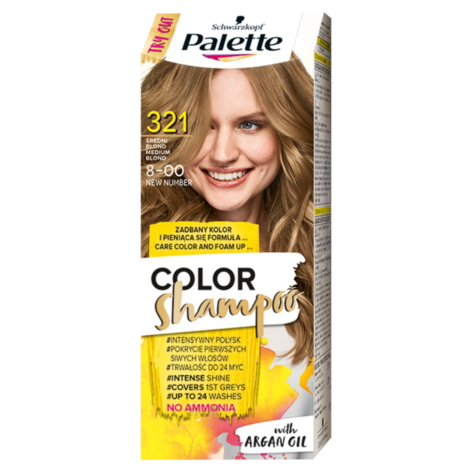 Palette Color Shampoo szampon koloryzujący do włosów 8-00 (321) średni blond, 1 opak.