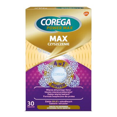 Tabletki do czyszczenia protez COREGA Max Czyszczenie (30 szt.)