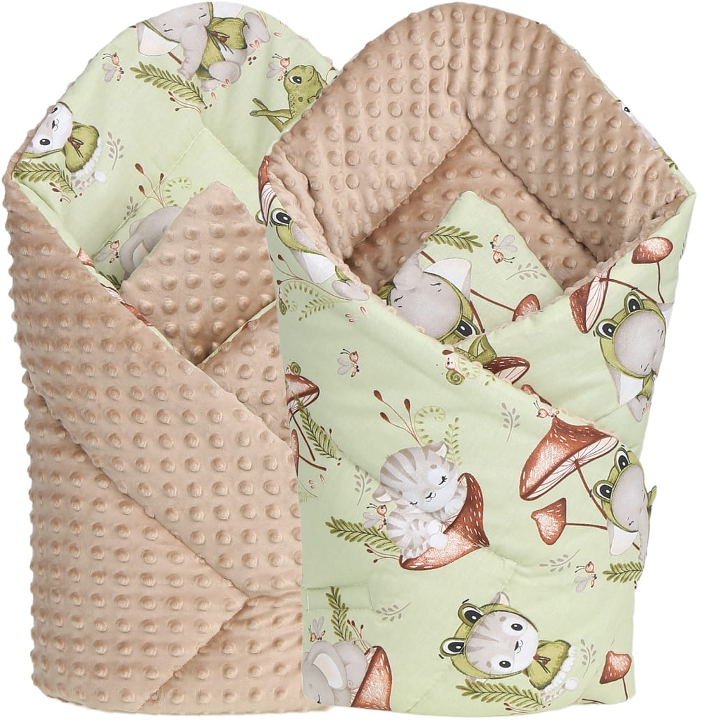 Babymam rożek becik niemowlęcy otulacz minky 80x80