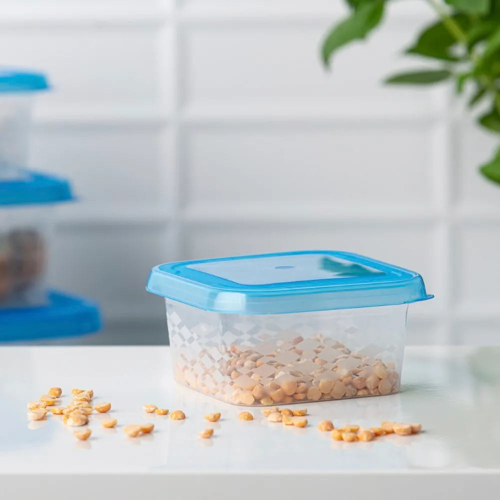 Pojemnik na żywność z pokrywą BranQ Blue Box kwadratowy 0,25 l niebieski