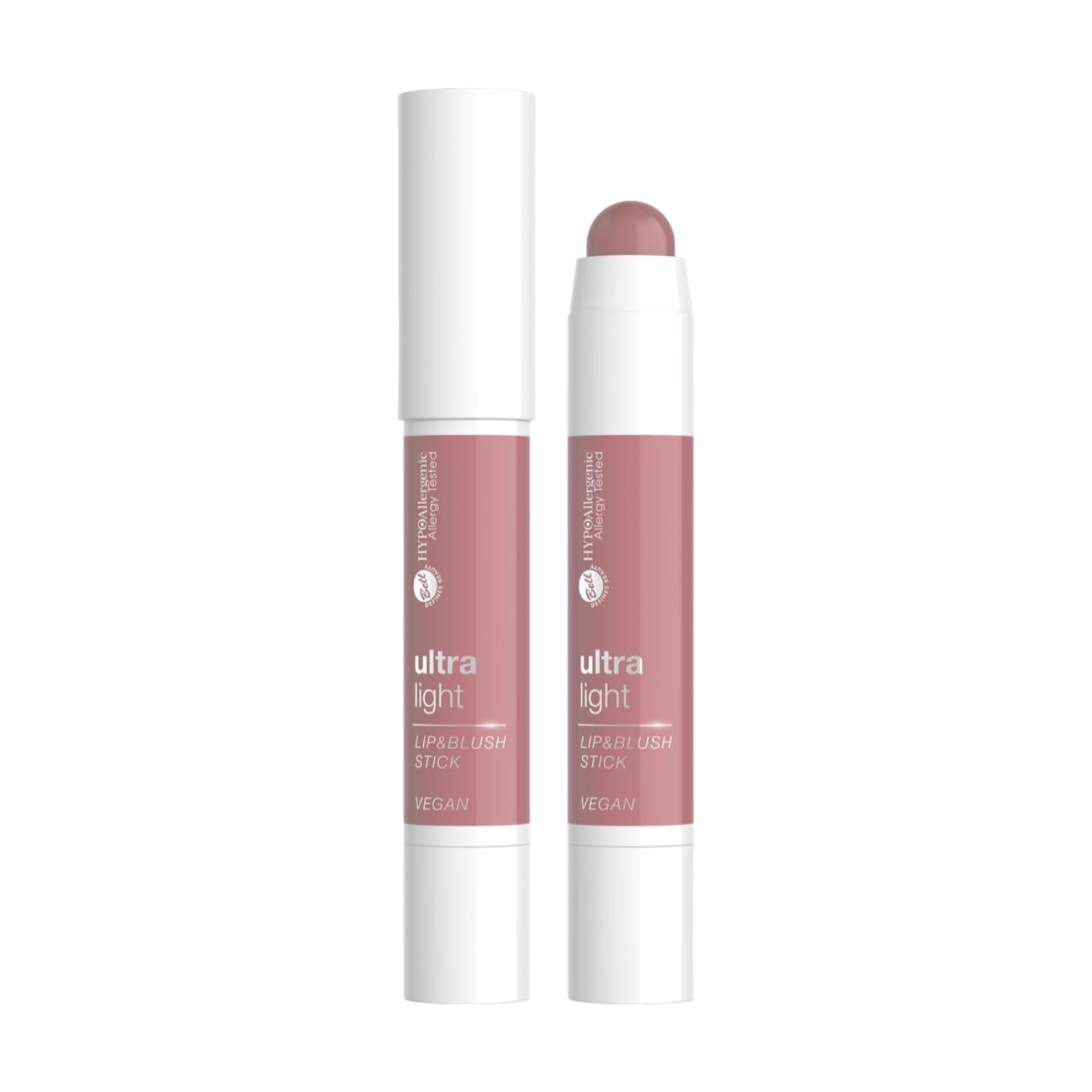 Bell HYPOAllergenic Ultra Light Lip&Blush Stick wegański róż wielofunkcyjny w sztyfcie do twarzy 001, 5 g