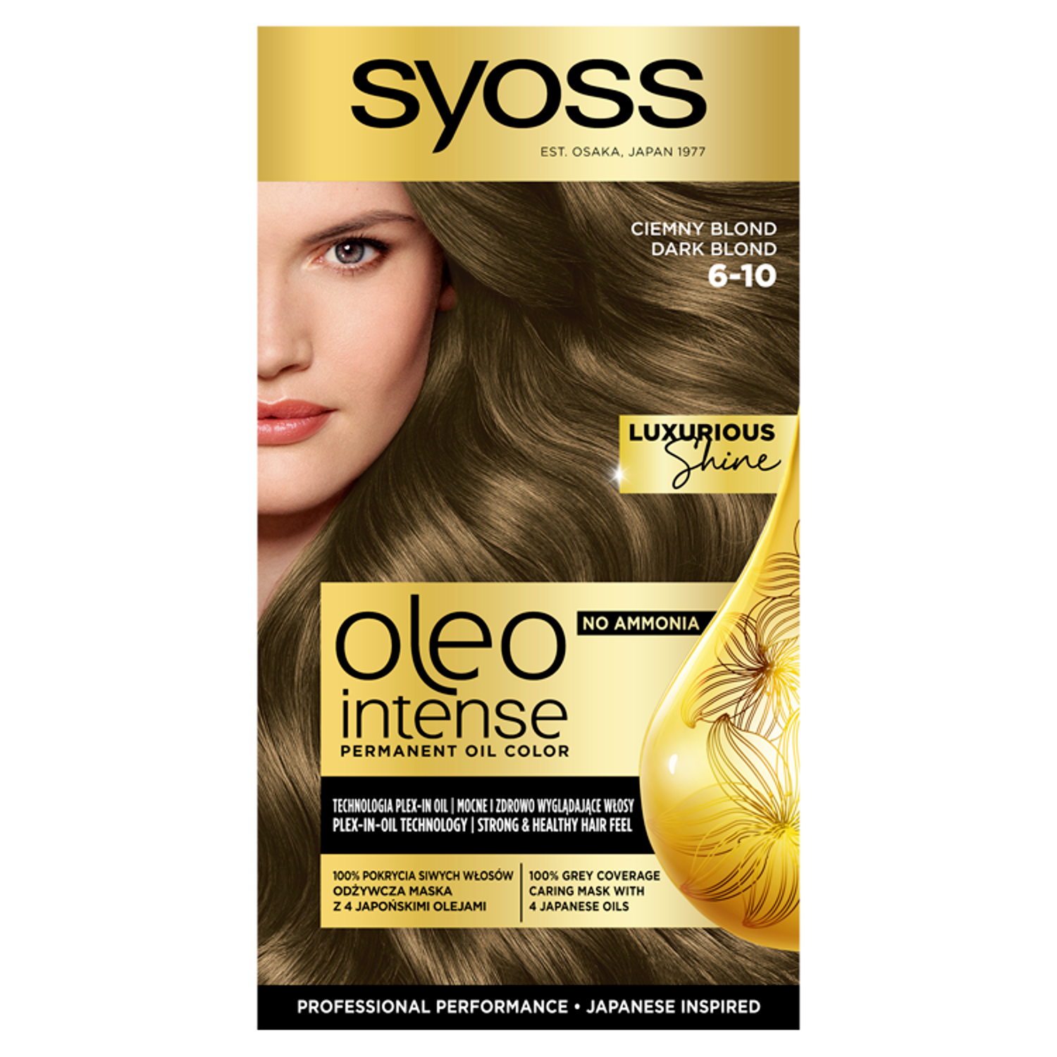 Syoss Oleo Intense farba do włosów bez amoniaku 6-10 ciemny blond, 1 opak.