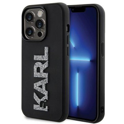 Etui KARL LAGERFELD 3D Rubber Glitter Logo do Apple iPhone 15 Pro Max Czarny