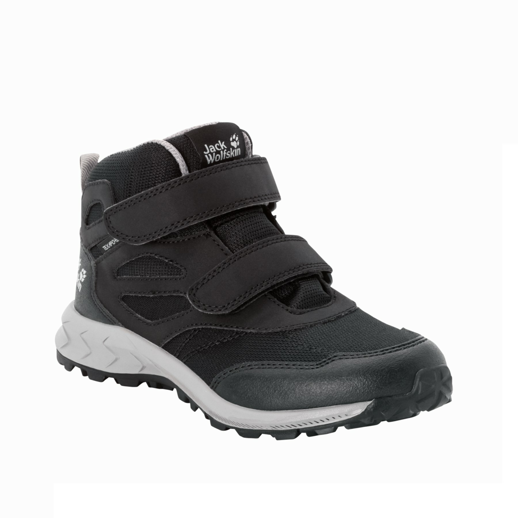 Buty dziecięce Jack Wolfskin WOODLAND TEXAPORE MID VC K black / grey - 37