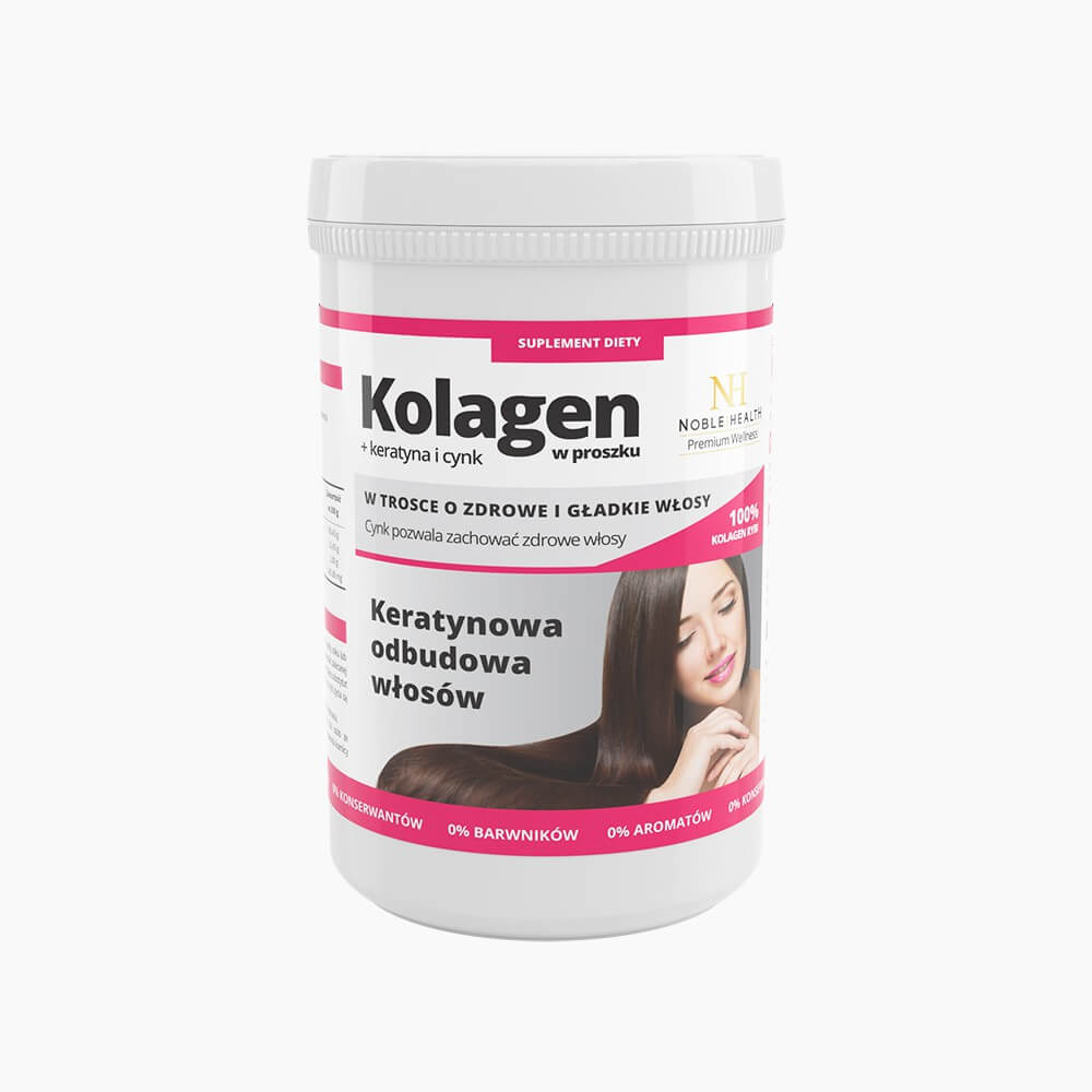 Kolagen + keratyna i cynk w proszku, suplement diety, 100 g