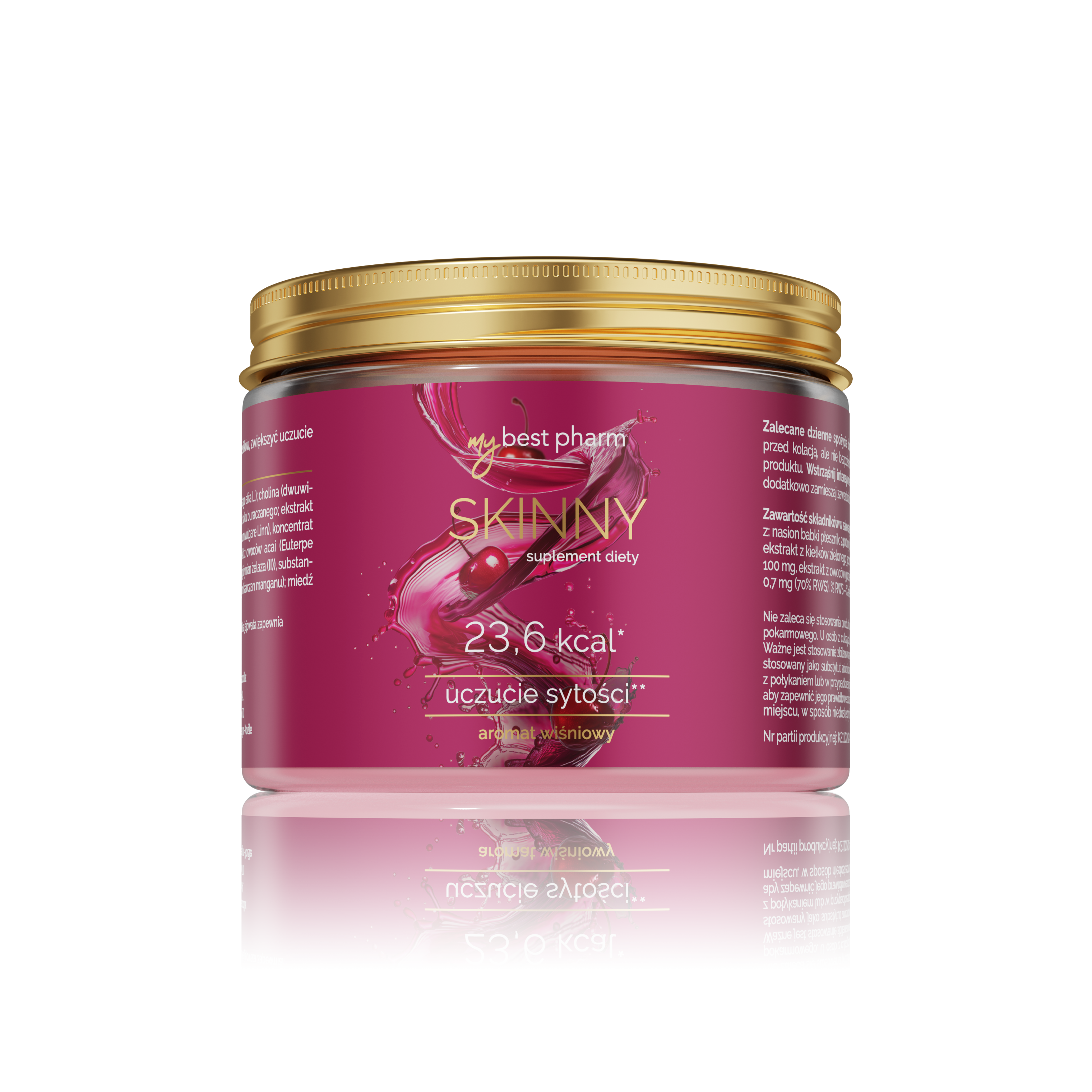 MyBestPharm MyBestSkinny suplement diety w proszku o smaku wiśniowym, 250 g