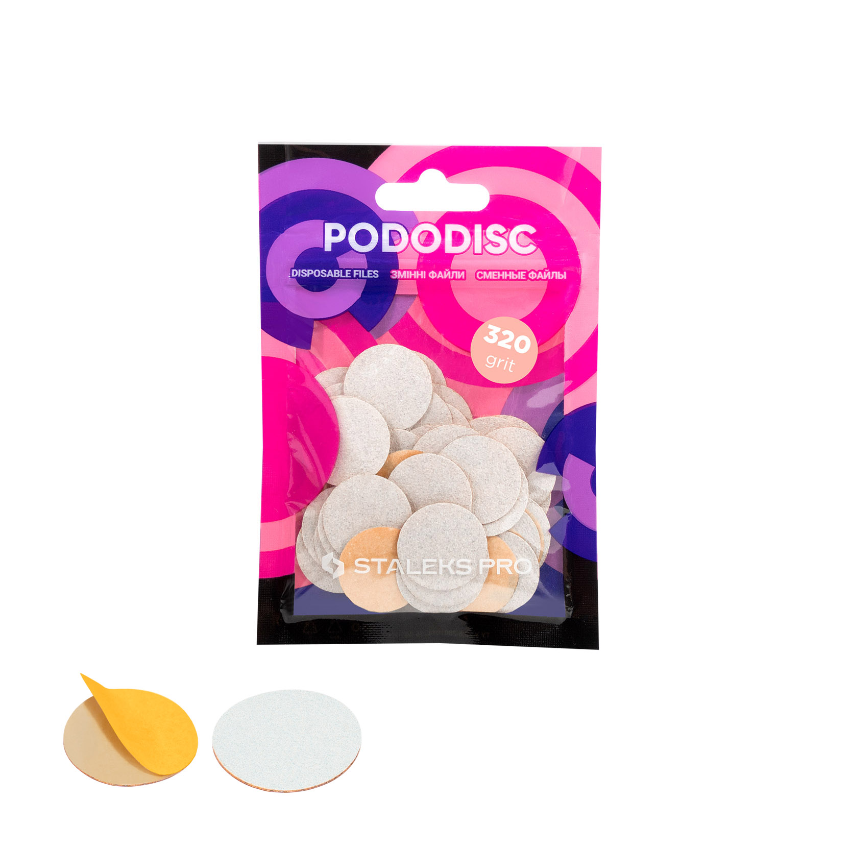 Staleks Pro Expert Pododiscs PDF-20-320w białe wymienne nakładki M, gradacja 320, 50 szt./1 opak.