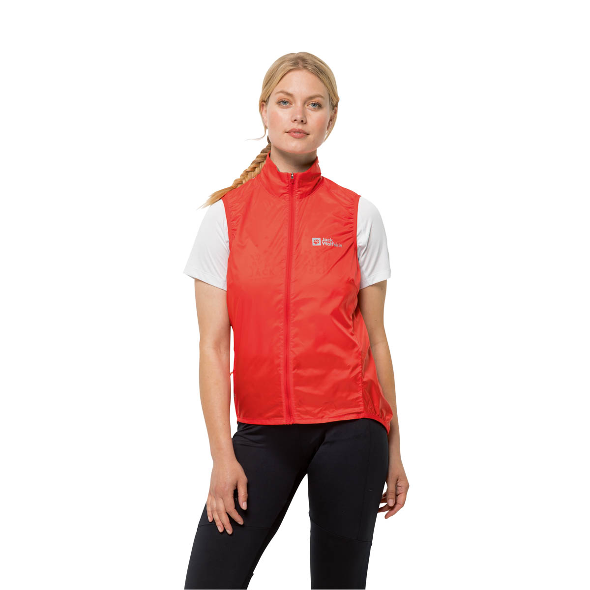 Damska kamizelka rowerowa Jack Wolfskin MOROBBIA WIND VEST W tango orange - XL