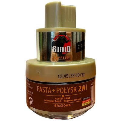 Pasta do butów BUFALO Połysk 2w1 Brązowy 40 ml