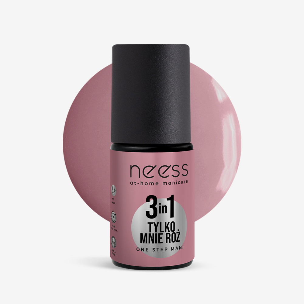 Neess One Step hybrydowa baza, kolor i top 3w1 do paznokci tylko mnie róż, 4 ml