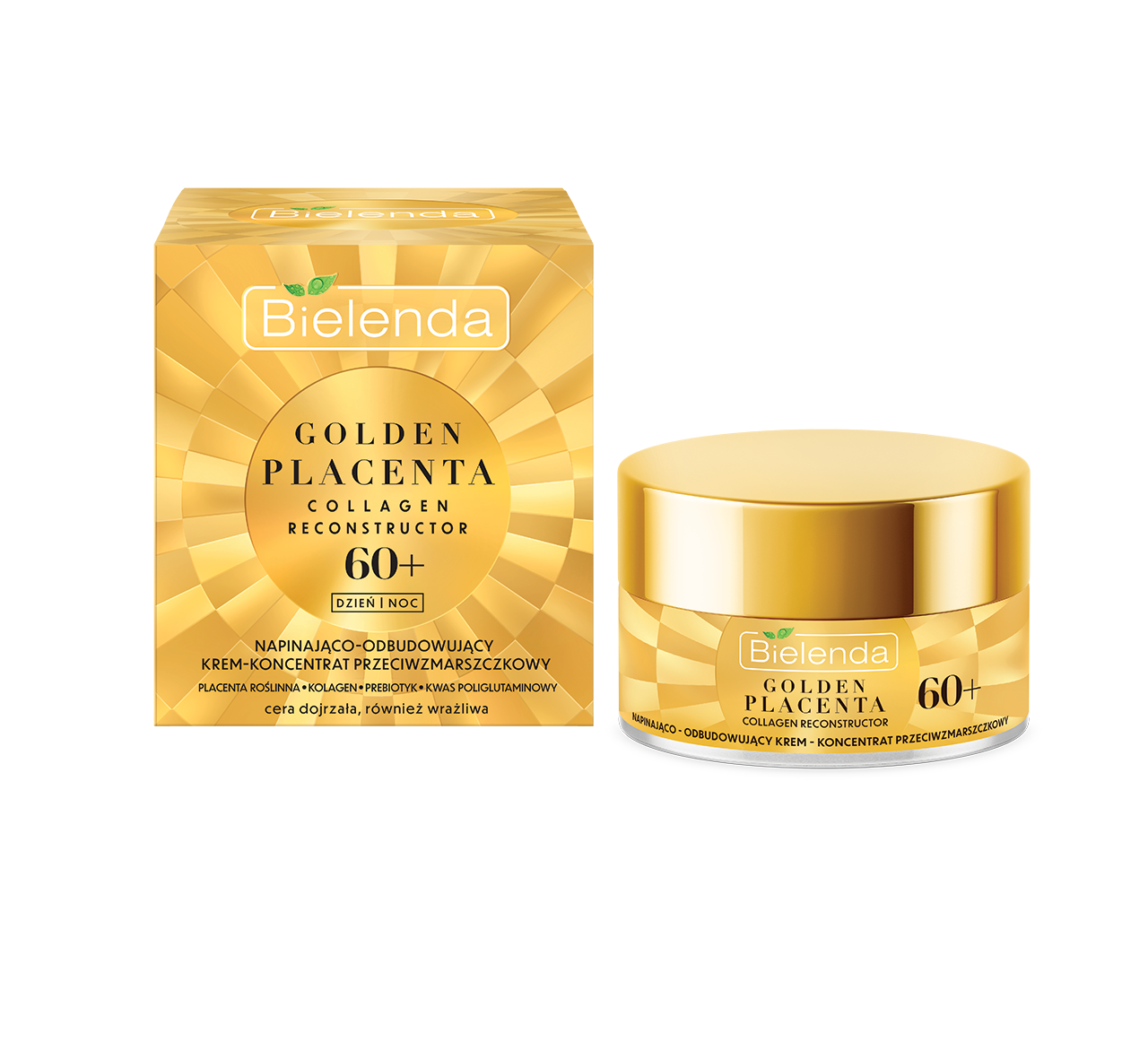 Bielenda Golden Placenta Collagen Reconstructor napinająco-odbudowujący krem-koncentrat przeciwzmarszczkowy 60+, 50 ml