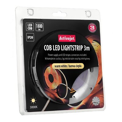 Taśma LED ACTIVEJET AJE-COB Barwa ciepła 3 m