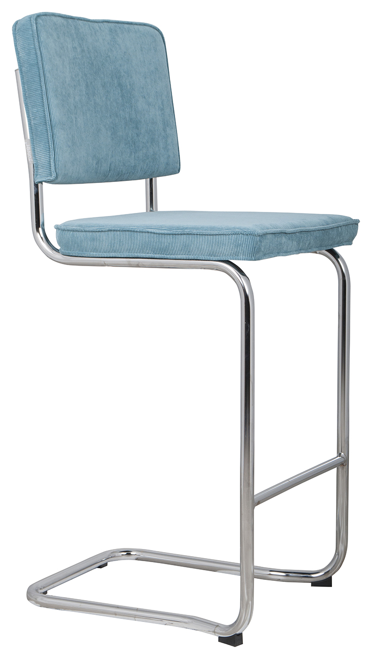 Zuiver - Stołek barowy RIDGE KINK RIB (niebieski)