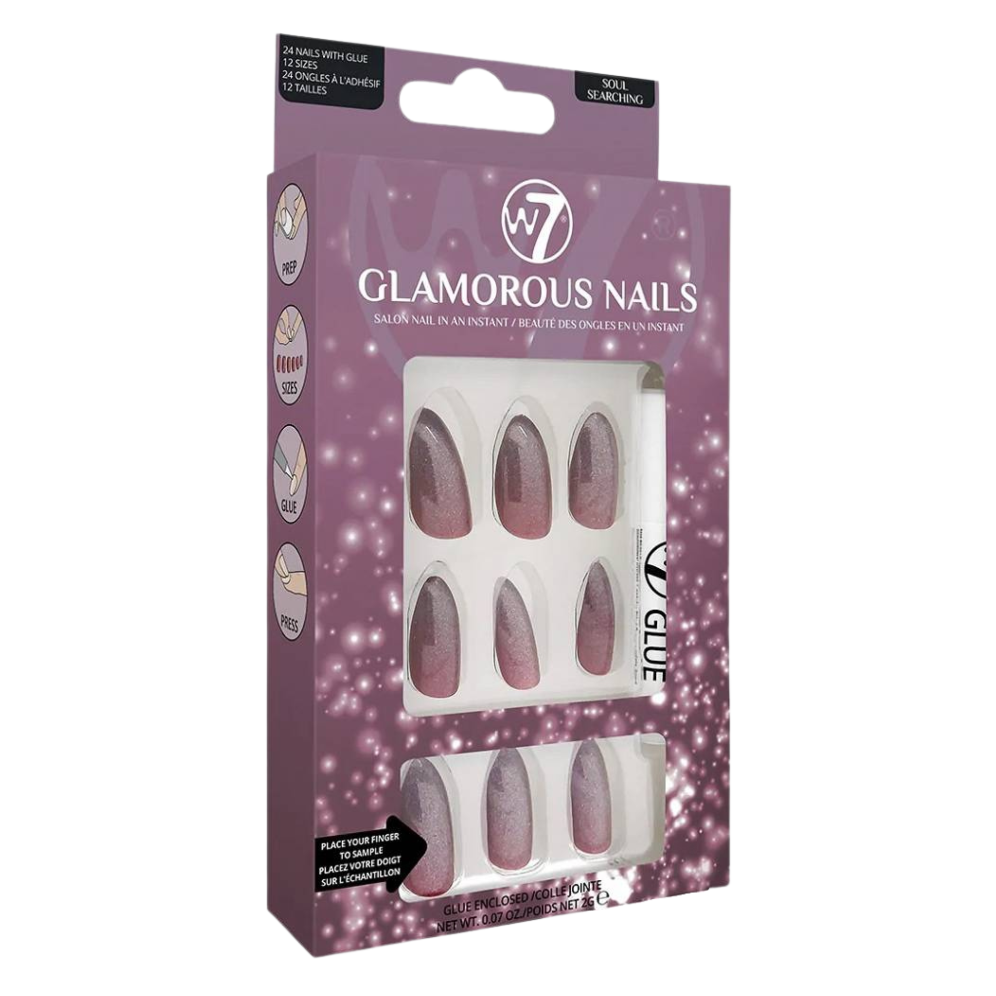 W7 Glamorous Nails sztuczne paznokcie Soul Searching, 24 szt./1 opak.