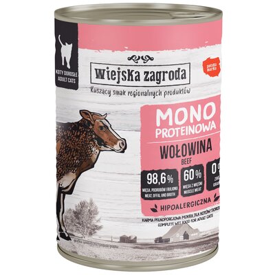 Karma dla kota WIEJSKA ZAGRODA Monobiałkowa Wołowina 400 g