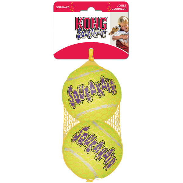 KONG AirDog Squeakair Balls piłka tenisowa dla psa 2 sztuki L