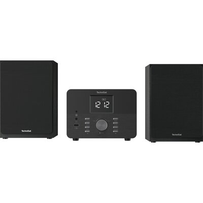 Wieża TECHNISAT Classic 700 Czarna, Odtw.CD, Bluetooth, Tuner FM z pamięcią stacji, Budzik, Wyjście słuchawkowe