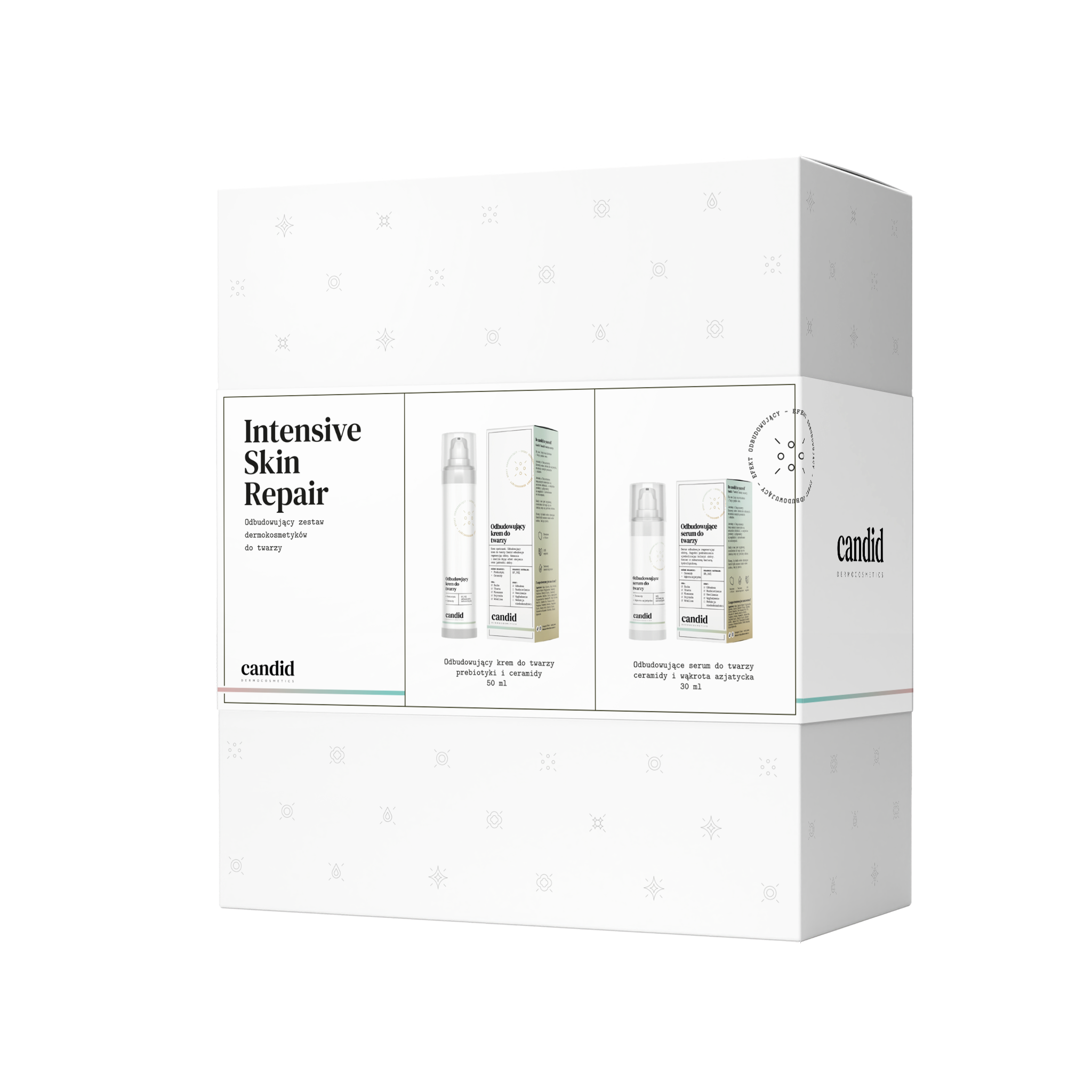 Candid Intensive Skin Repair  zestaw: odbudowujący krem do twarzy, 50 ml + odbudowujące serum do twarzy, 30 ml