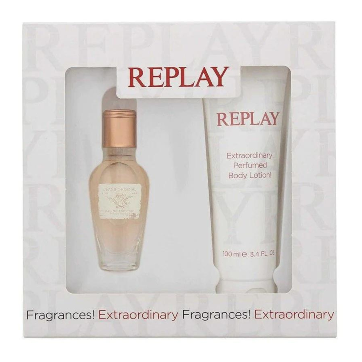 Replay Jeans Original owocowo-kwiatowy zestaw upominkowy: woda toaletowa damska, 20 ml + balsam, 100 ml