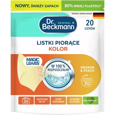 Listki piorące DR BECKMANN Magic Leaves Orange&Peach (20 sztuk)
