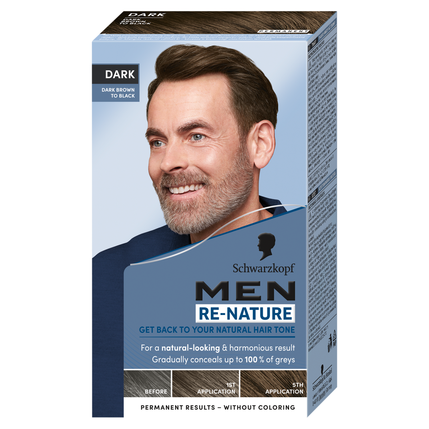 Schwarzkopf Men Re-Nature krem re-pigmentujący do włosów dark, 1 szt.