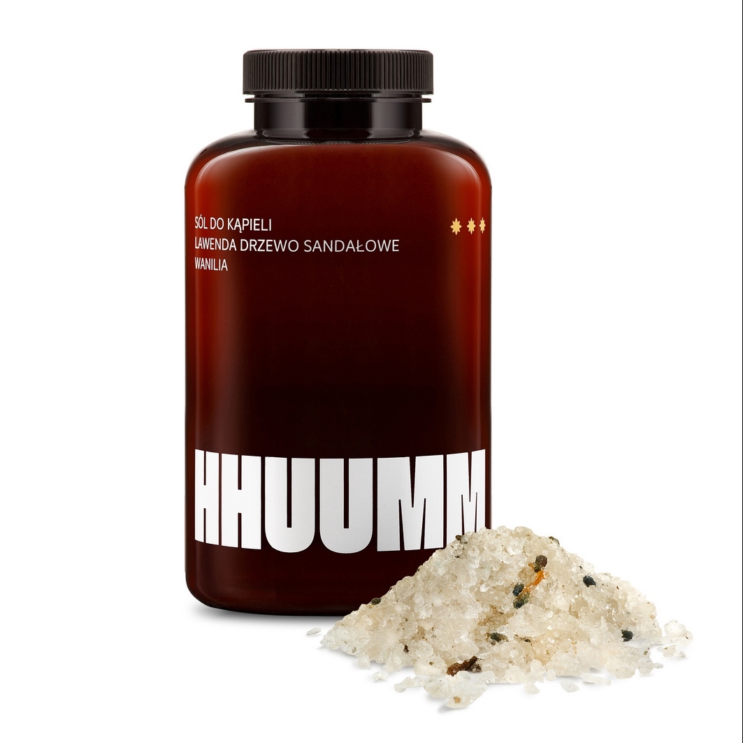 Hhuumm Premium sól do kąpieli lawenda, drzewo sandałowe i wanilia, 450 g
